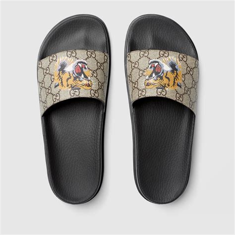 gucci slides with tiger|gucci tiger slide sandals brown.